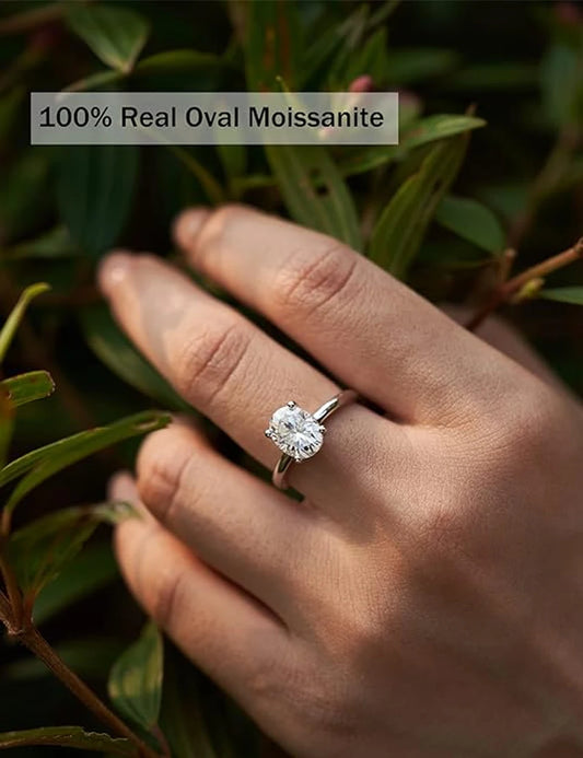 BAMOER Solitaire Moissanite Ring