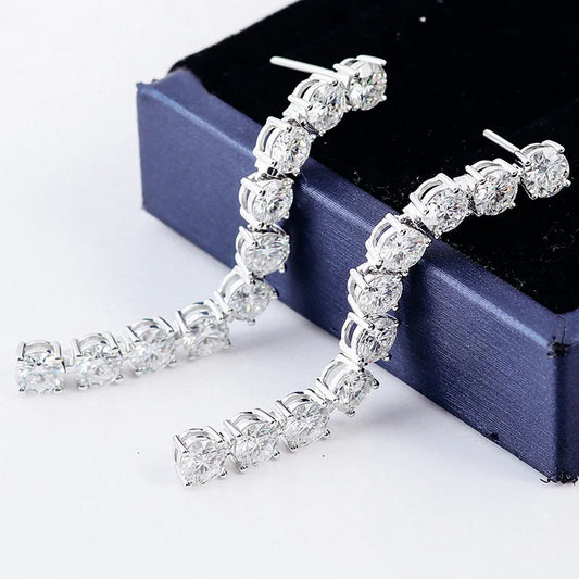 Provence 14K White Gold Moissanite Stud Earrings