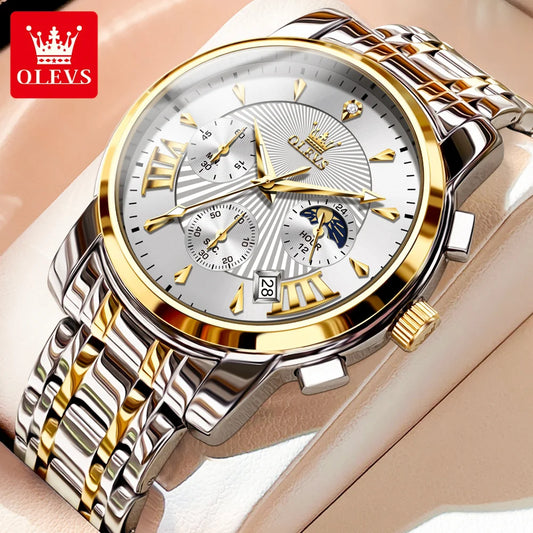 OLEVS Luxury Brand Quartz Watch for Men Waterpoof For all occasions⌚🌹⚡